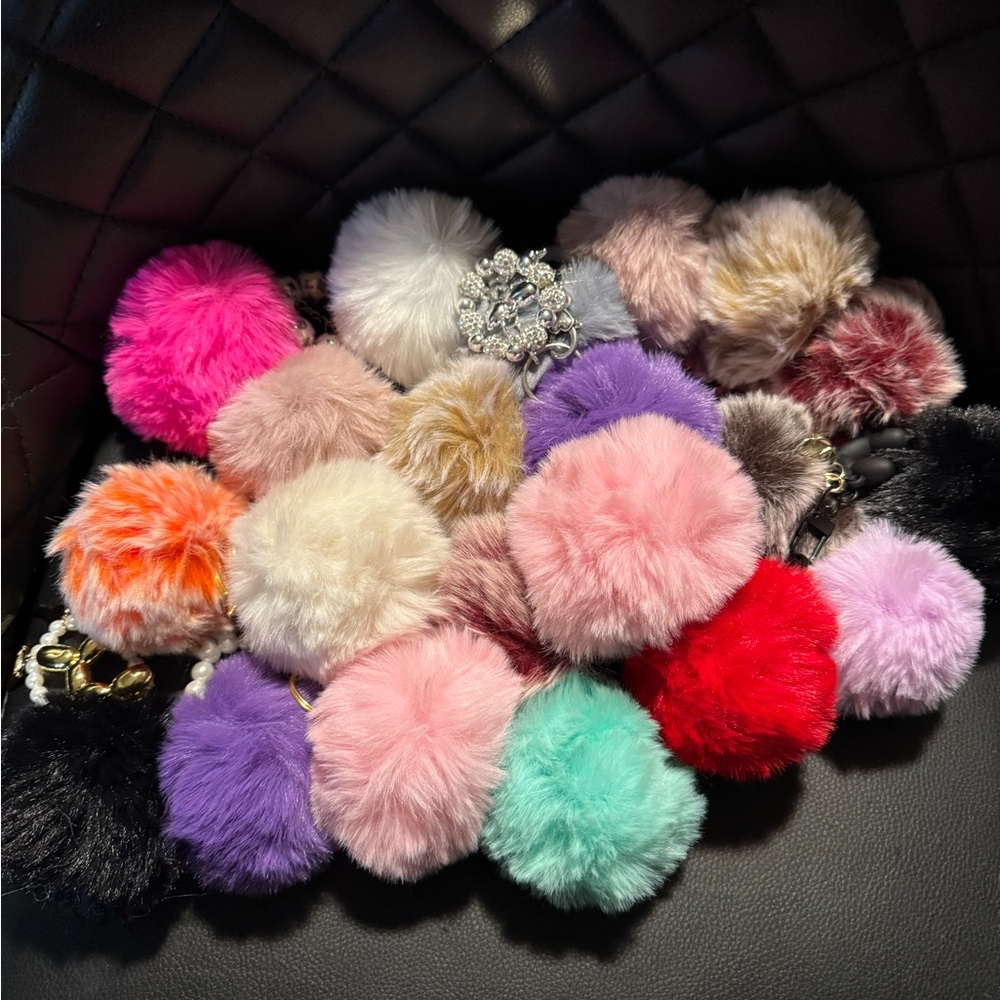 Colorful Pom Pom Keychains